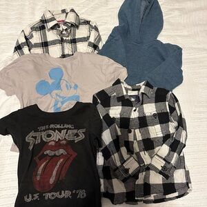 Toddler Tshirt/flannel/hoodie bundle. Sizes 12-18m
